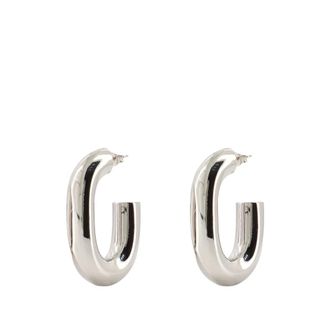 Paco Rabanne Accessoires, Dames, Grijs, ONE Size, Elegante XL Link Oorbellen