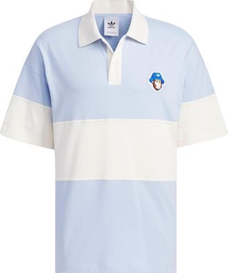 adidas originals x Monkey Kingdom Short Sleeve Polo Shirt Blue White IP1801