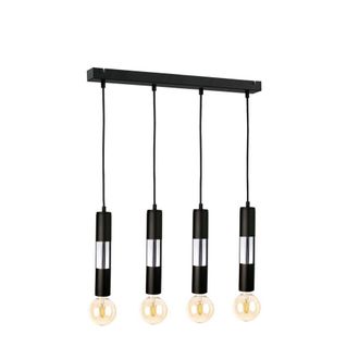 Netlighting Magnum Bar Pendant Ceiling Light Black Chrome 60cm 4x E27