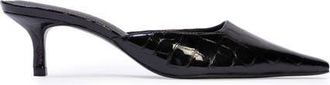 Black Suede Studio Riley 50 Croc Pump in Black Croc Patent Leather at Nordstrom, Size 37.5