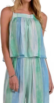 Elan The Sunset Stripe Cami In Green