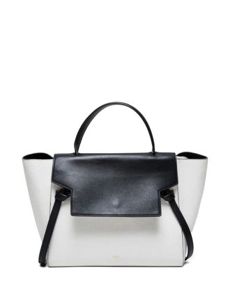 Celine 2010-2015 Belt two-tone leather tote bag - White