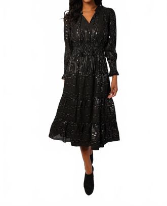 Sail to Sable Smocked Waist Midi Dress In Black