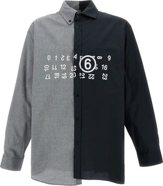 Maison Margiela Black Bicolor Asymmetrical Poplin Shirt