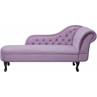 Beliani Beliani - Chaise Longue in Velluto Viola Versione Destra Stile Chesterfield Nimes