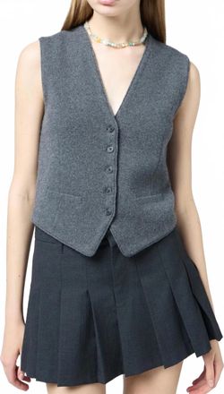 Guest In Residence Tailored Vest In Charcoal