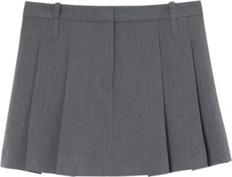 Pinko Geplooide Rok met Zakken - Dames - Korte rokken - Grijs - S - Polyester - Rokken