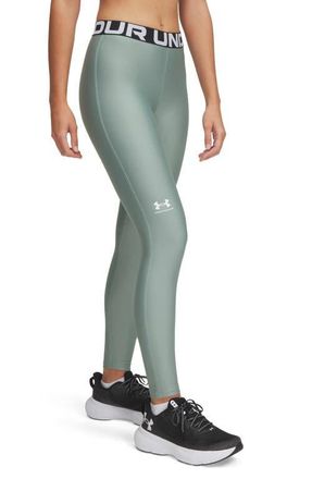 Under Armour HeatGear Leggings in Silica Green //White at Nordstrom, Size Xx-Large