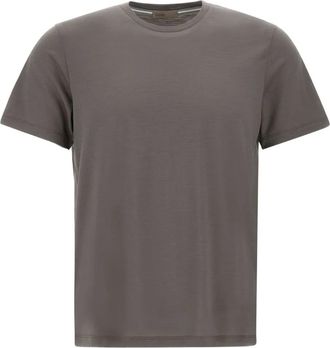 Herno T-shirt in lana con scollo a coste - Grigio