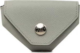 Herm&egrave;s Gray Epsom Leather Coin Purse/Coin Case (Pre-Owned)