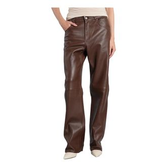 Haikure Dames, Broeken, Bruin, Maat: W24 Leer