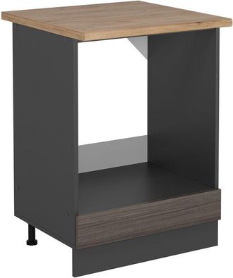 Vicco Armario Para Horno Empotrado R-line, Gris Noble, 60 Cm, Et Roble, Vicco