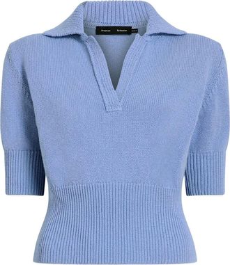 Proenza Schouler Top Reeve in maglia - Blu