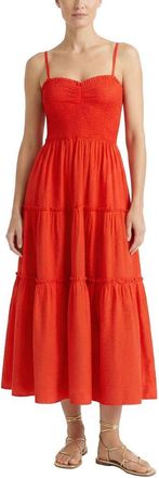 Change of Scenery Cecilia Smocked Tiered Maxi Dress in Guava Red at Nordstrom, Size X-Small