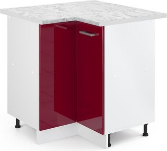 Vicco Armario De Esquina R-line, Rojo Burdeos Alto Brillo, 75.6 Cm, Et M&aacute;rmol, Vicco