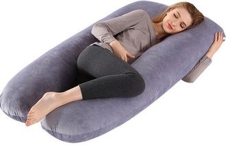 OEM Cuscino Per La Gravidanza A Forma Di U Con Fodera In Velluto Removibile - Cuscino Per La Gravidanza, Per La Maternit&agrave; E Per Dormire - Per Donne E Adul