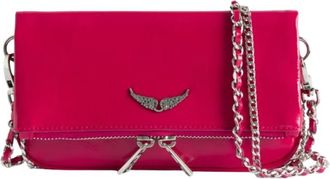 Zadig&Voltaire Rock Nano Vintage Patent Clutch - Dames - Schoudertassen - Roze - ONE Size - Leer - Tassen