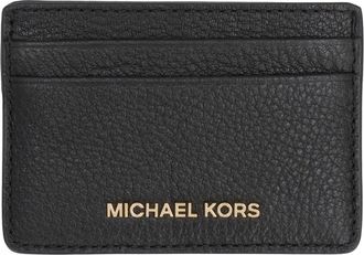 Michael Kors Pebbled Leather Card Case - Dames - Portefeuilles - Zwart - ONE Size - Leer - Accessoires