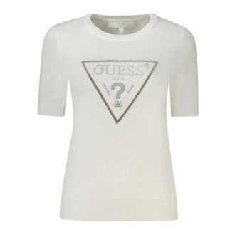 Guess T-Shirts, female, White, S, White Womens Top with Short Sleeves