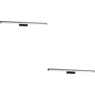 Loops 2 PACK Stylish 78cm Black Mirror Wall Light for Modern Bathroom Decor