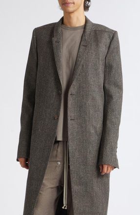 Rick Owens Concordian Wool Blend Coat in Carbone at Nordstrom, Size 48