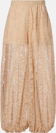 Adriana Degreas Pantalones globo de encaje en mezcla de algod&oacute;n