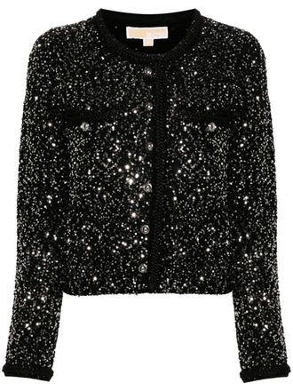Michael Michael Kors Cardigan con paillettes - Nero