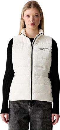 Karl Lagerfeld Puffer Vest - Dames - Bodywarmers - Beige - M - Leer - Jassen