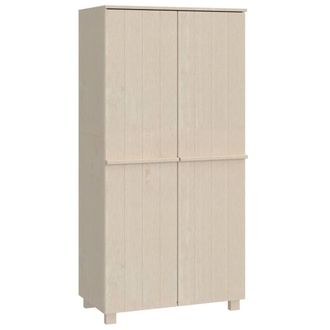 Berkfield Home Wardrobe HAMAR Honey Brown 89x50x180 cm Solid Wood Pine in Light Beige | Size: 89 x 50 x 180 cm