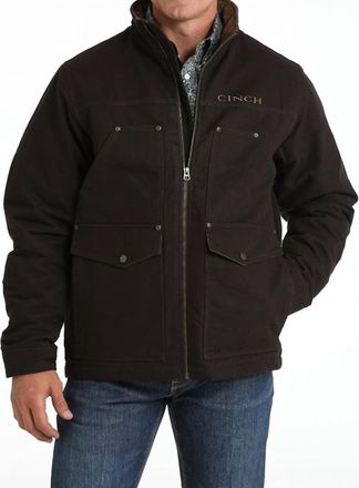 Cinch Mens Concealed Carry Cotton Canvas Zip Jacket In Brown
