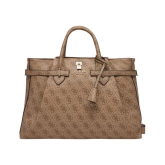 Guess Tote Bags, female, Beige, Size: ONE SIZE Structured Polyurethane Handbag