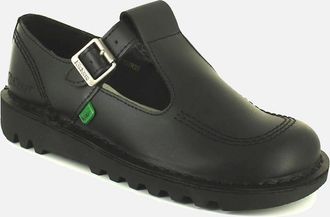 Kickers Womens Kickers Womens Shoes Work School Aztec Leather Buckle black UK Size - Size: 4