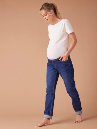 Envie de Fraise Mom-Jeans f&uuml;r die Schwangerschaft ENVIE DE FRAISE mit abnehmbarem Einsatz, waterless dunkel blau