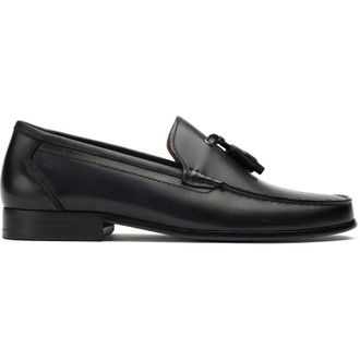 Sole Mens Rod Tassel Loafer Shoes - Black Leather - Size UK 10