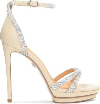 Kazar Versierd met zirkonium trouwsandalen op een platform en een hoge hak - Dames - Sandalen met hakken - Veelkleurig - 42 EU - Leer - Schoenen