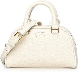 Valentino Garavani VLogo Signature Mini Vanity Bag - Dames - Handtassen - Beige - ONE Size - Leer - Tassen