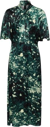 Soaked In Luxury Regenwoud Splash Print Jurk - Dames - Casual kleedjes - Groen - XS - Kleedjes