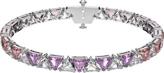 Swarovski Dames Tennis Armband Trilliant Slijpsel Roze Matrix 5614928 - Dames - Armbanden - Grijs - ONE Size - Accessoires