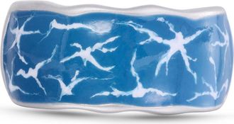 LuvMyJewelry Ocean Waves Sterling Silver & Enamel Band Men Ring at Nordstrom, Size 9.5