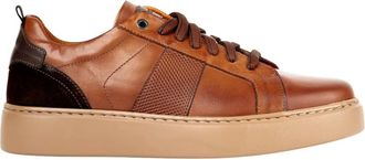 Exton Schoenen, Heren, Bruin, 44 EU, Leer, Vienna 354 Sneakers