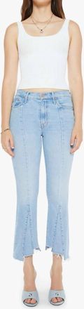 Mother Insider Cropped Fray Jeans In Lets Get It Together