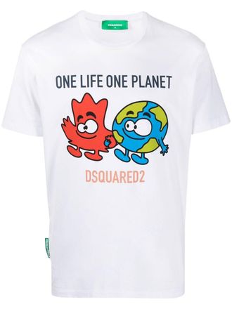 Dsquared2 slogan-print cotton T-shirt - White