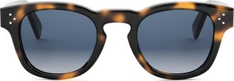 Celine Bold 3 Dots 49mm Square Sunglasses in Blonde Havana /Gradient Blue at Nordstrom