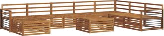 vidaXL Conjunto De Sof&aacute;s De Exterior 9 Uds. Natural Vidaxl