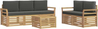 vidaXL Conjunto De Sof&aacute;s De Exterior 6 Uds. Blanco Y Antracita Vidaxl
