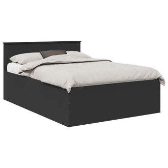 vidaXL Estructura De Cama Negro 140 X 200 Cm Madera De Ingenier&iacute;a Vidaxl