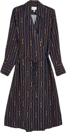 GANT Gestreept en Touwpatroon Wikkeljurk - Dames - Shirt Kleedjes - Veelkleurig - S - Kleedjes