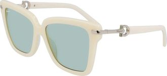 Ferragamo Gray Acetate Womens Sunglasses