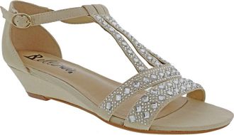 Bellini Larris Rhinestone Wedge Sandal in Natural at Nordstrom Rack, Size 6.5