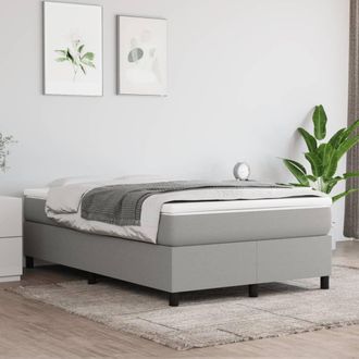 vidaXL Vidaxl - Cama Box Spring Con Colch&oacute;n Tela Gris Claro 120x200 Cm
